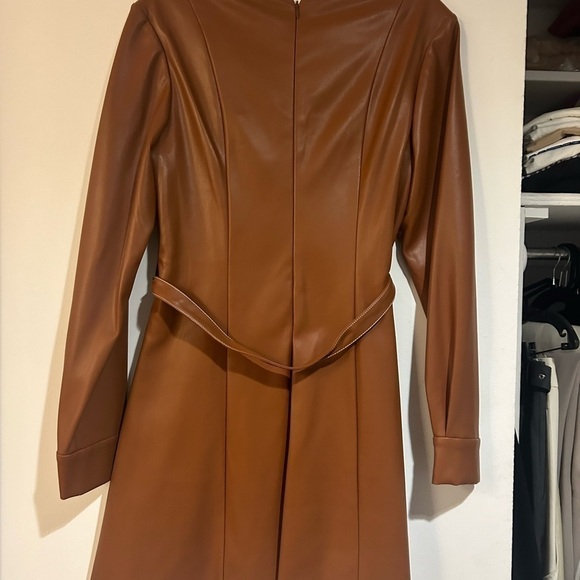 STAUD Oz Faux Leather Belted Dress Size Large - Picture 16 of 16